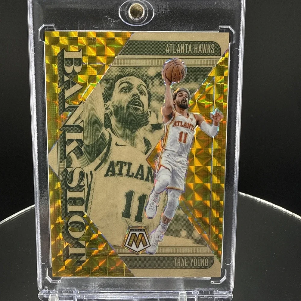 Trae Young 2024-25 Panini Mosaic Bank Shot Gold Mosaic 7/10